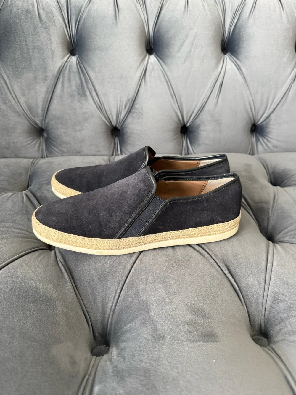 Vince Chalmers Men’s Coastal Navy Suede Slip-On Espadrilles Size 9